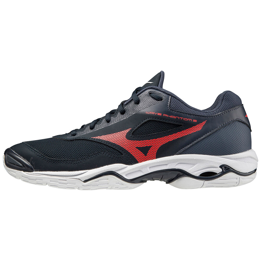 Scarpe Da Pallamano Mizuno Wave Phantom 2 Uomo - Blu Marino/Rosse/Nere - 32746-FAEB